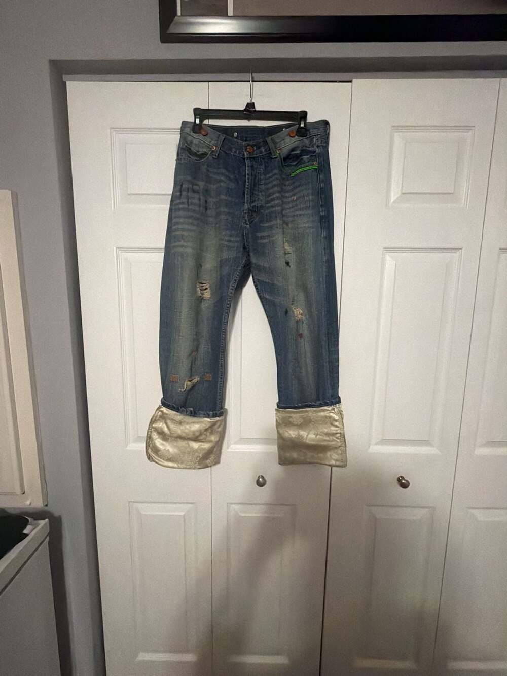 Levi's x Clot 501 Original Distressed Straight Leg Jeans Size 31x32